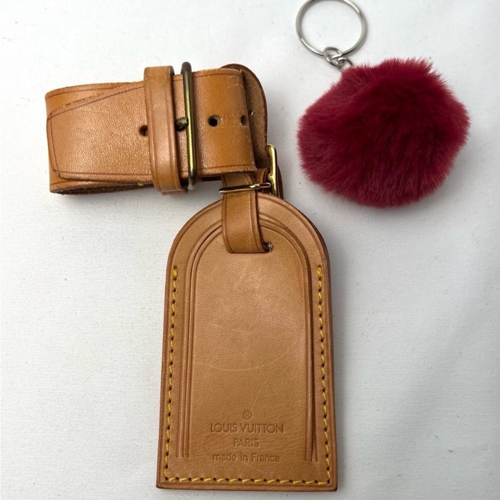 Louis Vuitton Luggage Tag/Poignet Set Vachetta Leather